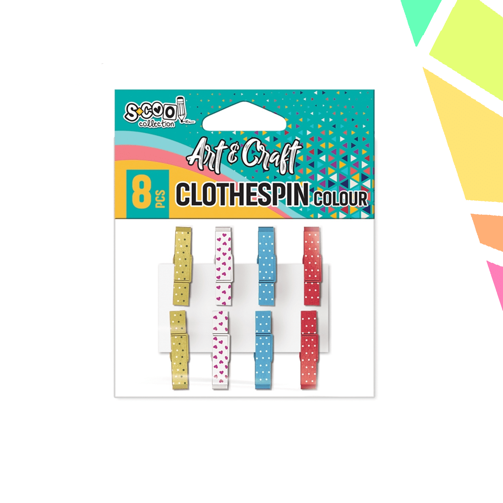 mdVWE6m.png Accesorii craft, carlige lemn, colorate, 8 buc/set - S-COOL - imagine 1