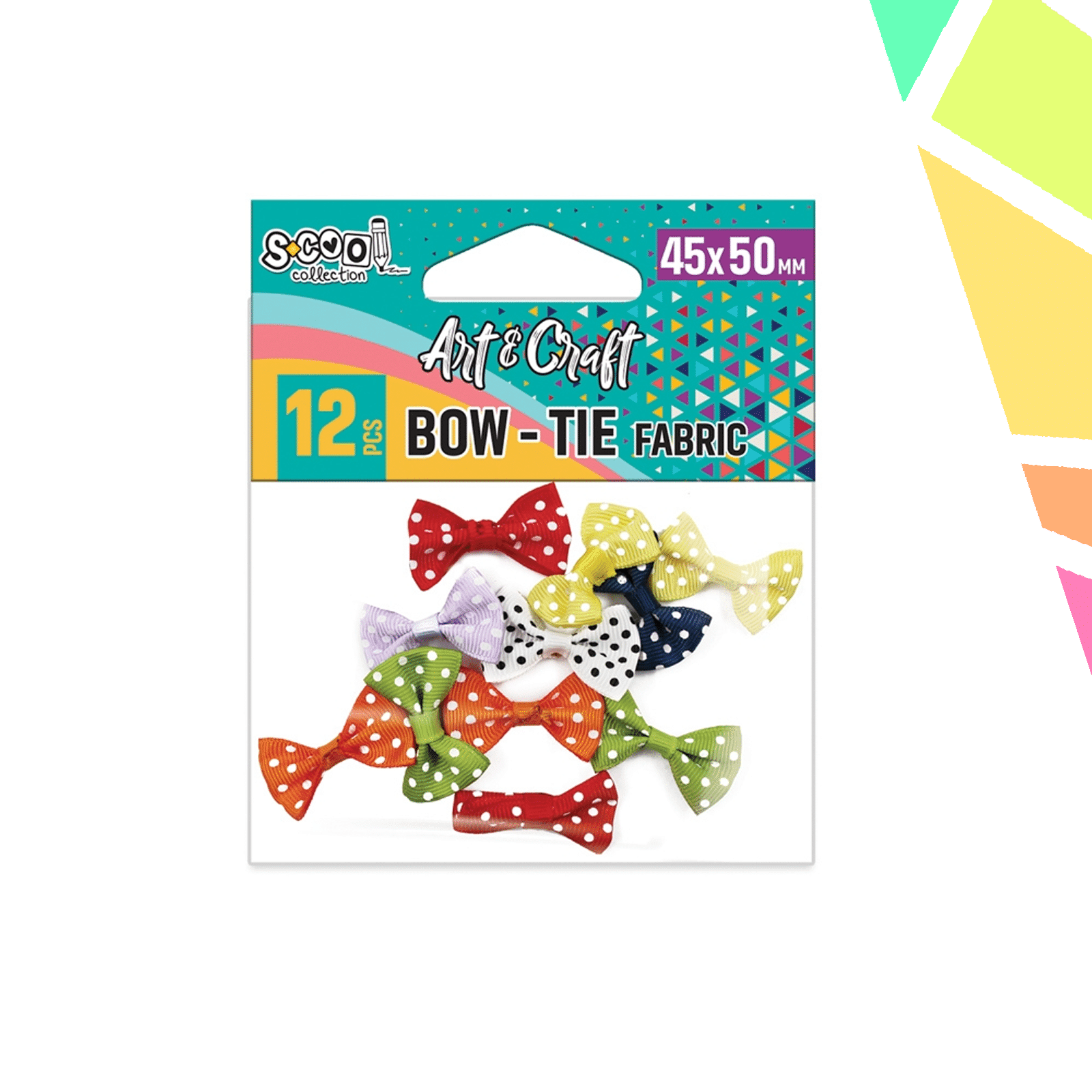 Accesorii craft, papioane material textil, 45x50 mm, 12 buc/set - S-COOL - imagine 1