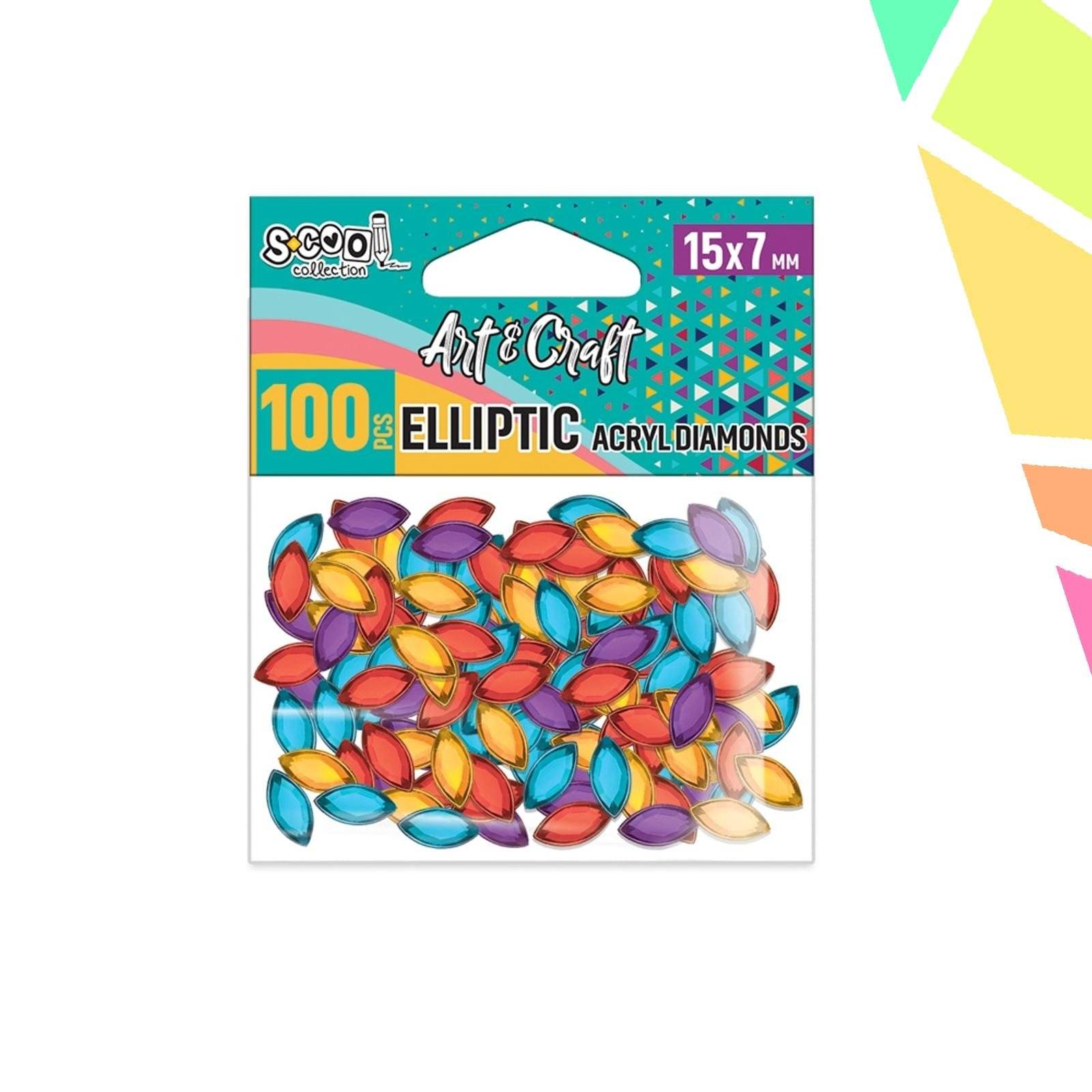 Accesorii craft, diamante acril, 15x7 mm, 100 buc/set - S-COOL - imagine 1