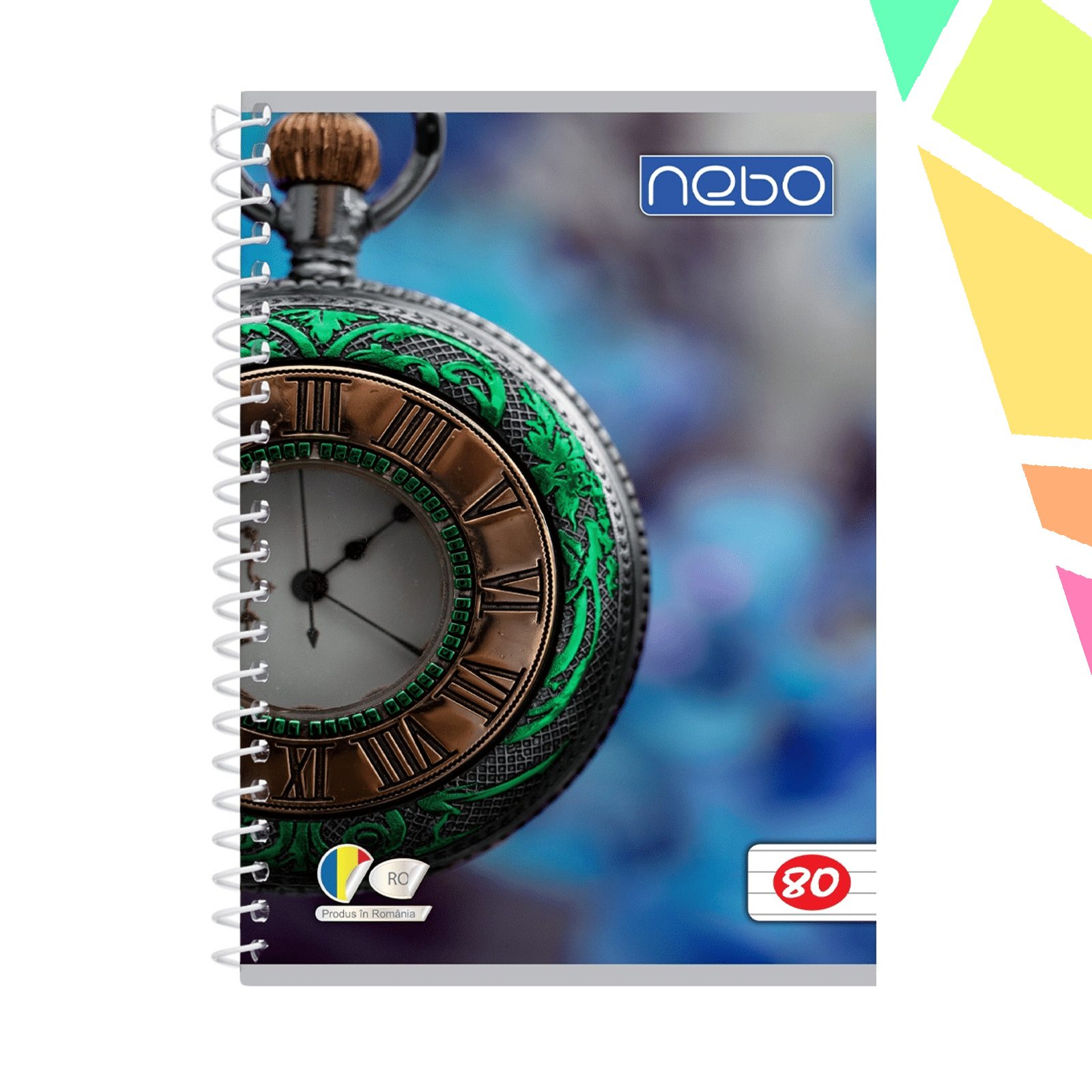 Caiet A5 80 file cu spira DR - NEBO - imagine 1