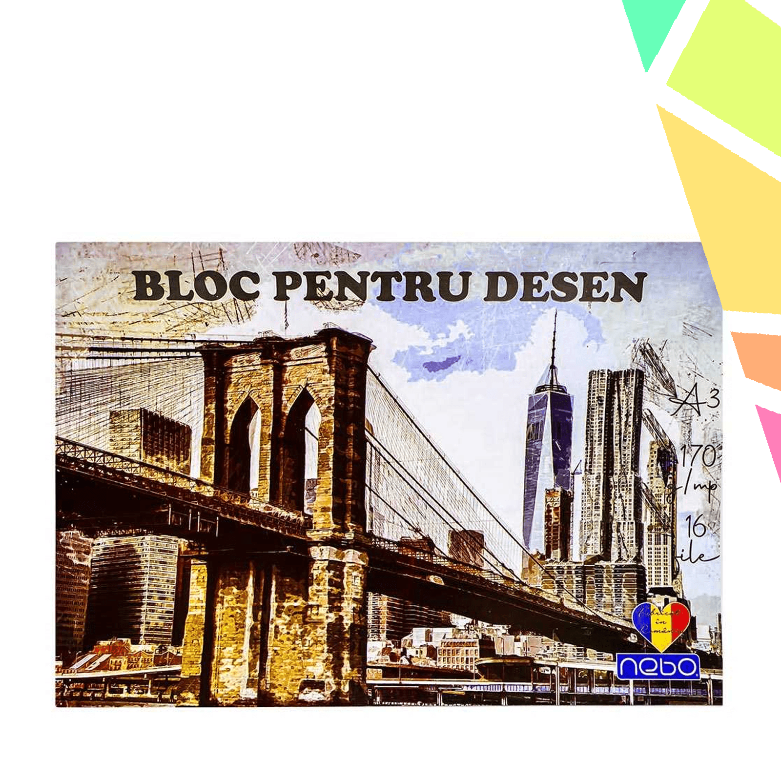 Bloc desen A3 16 file 170 g/mp - NEBO - imagine 1