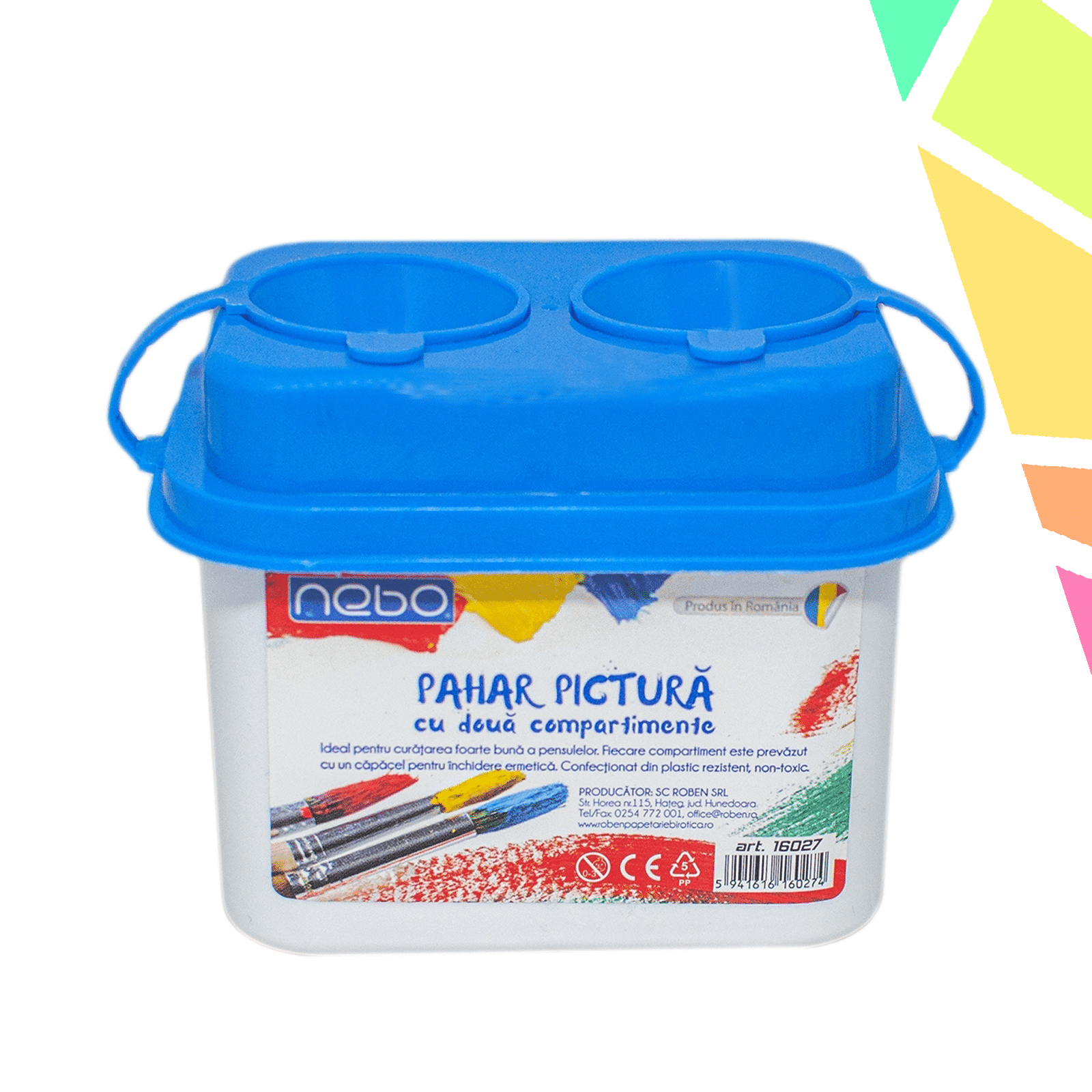 Pahar pictura cu 2 compartimente - NEBO - imagine 1