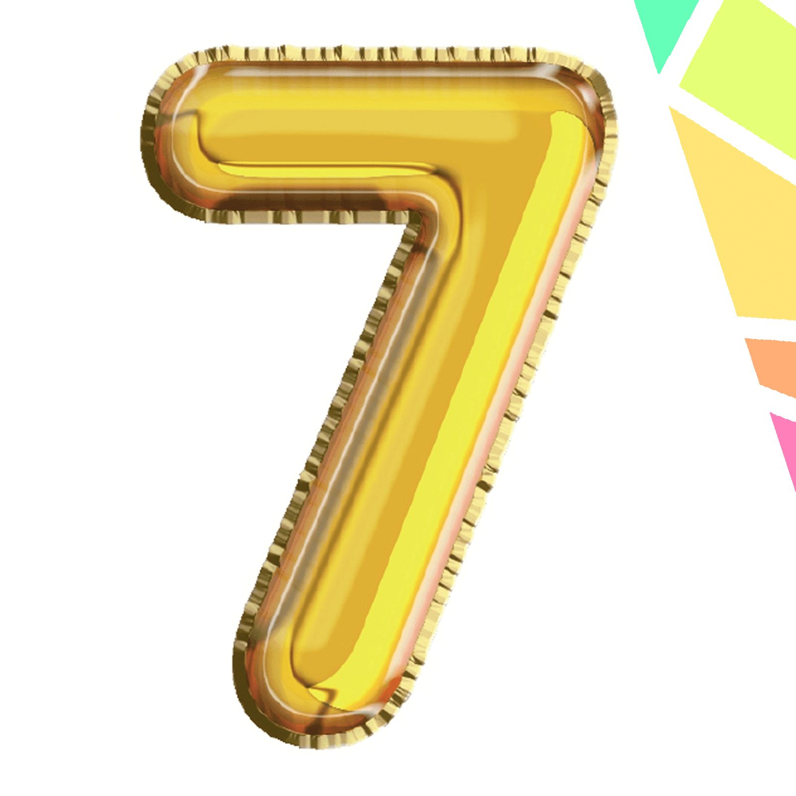 p1414 Balon, folie aluminiu, auriu, cifra 7, 40 cm - imagine 1