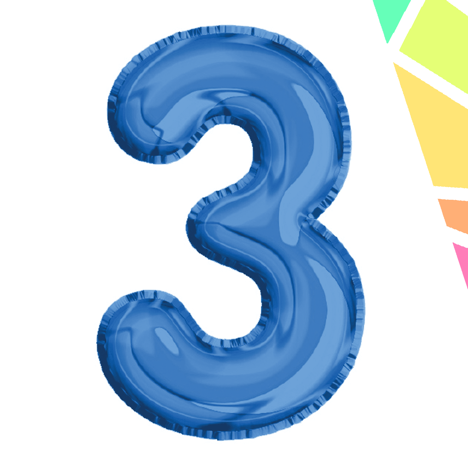 Balon, folie aluminiu, albastru, cifra 3, 40 cm - imagine 1