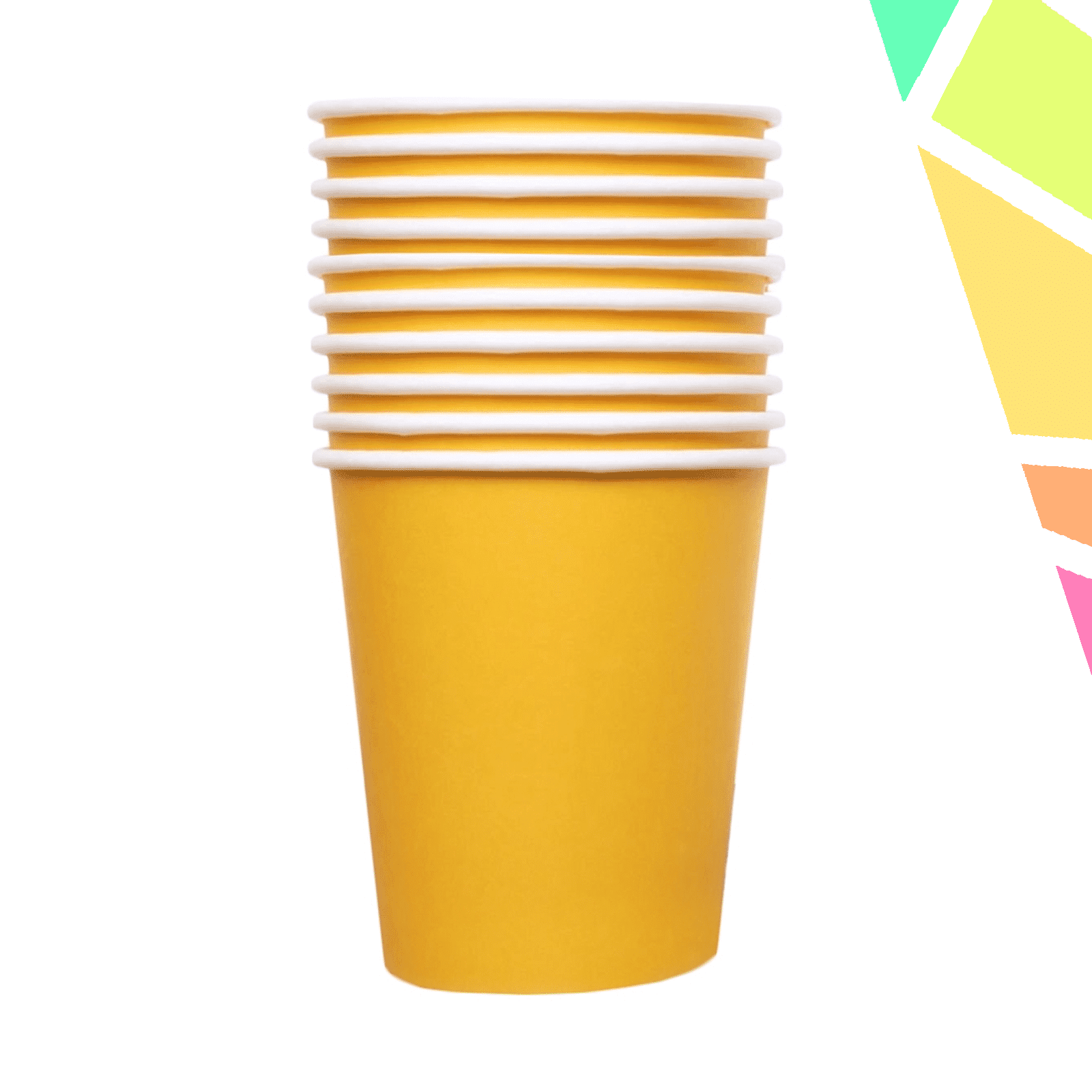 Pahare party de carton, galbene - imagine 1