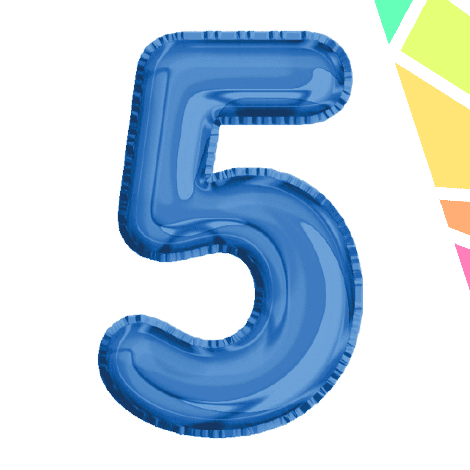 Balon, folie aluminiu, albastru, cifra 5, 40 cm - imagine 1