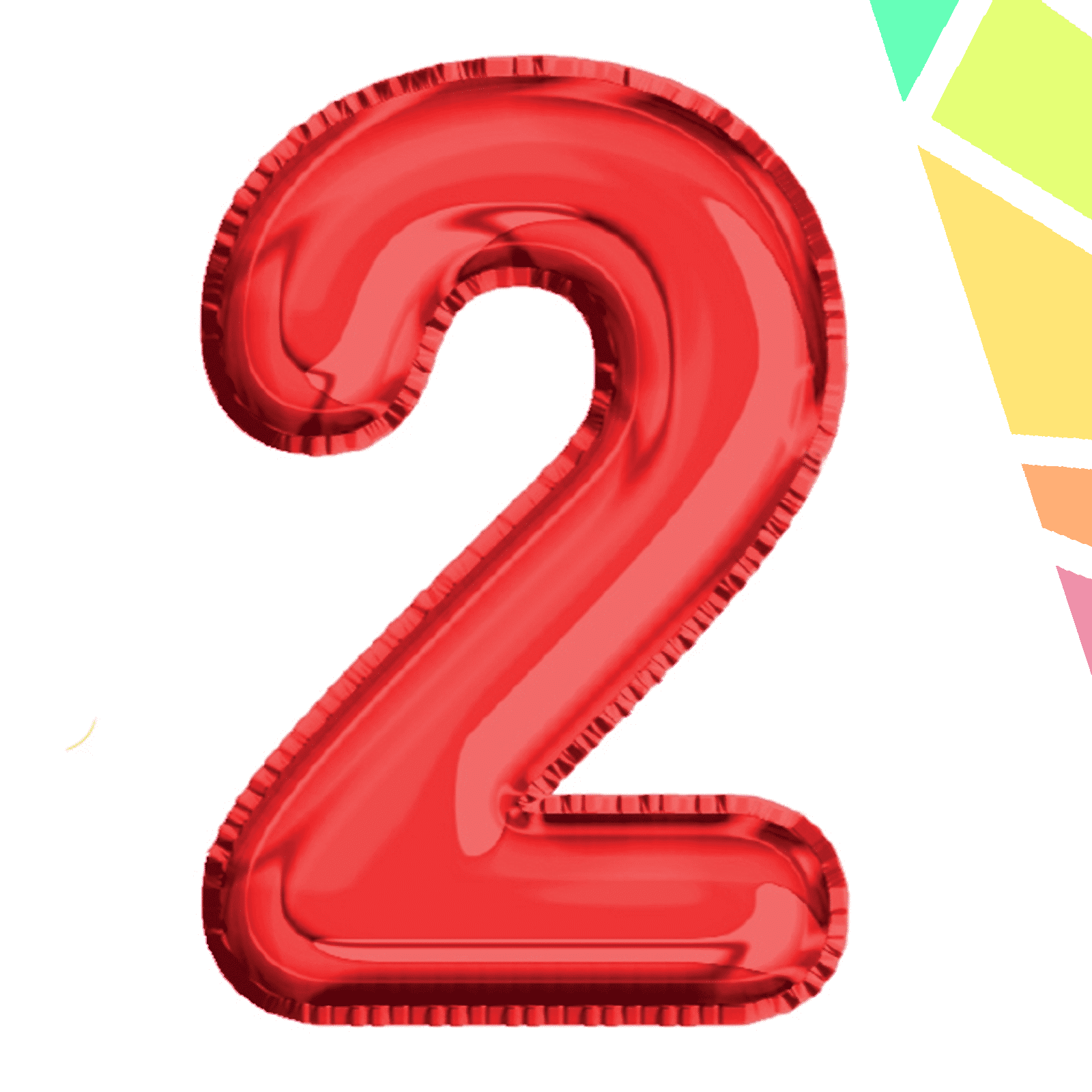 p1437 Balon, folie aluminiu, rosu, cifra 2, 40 cm - imagine 1