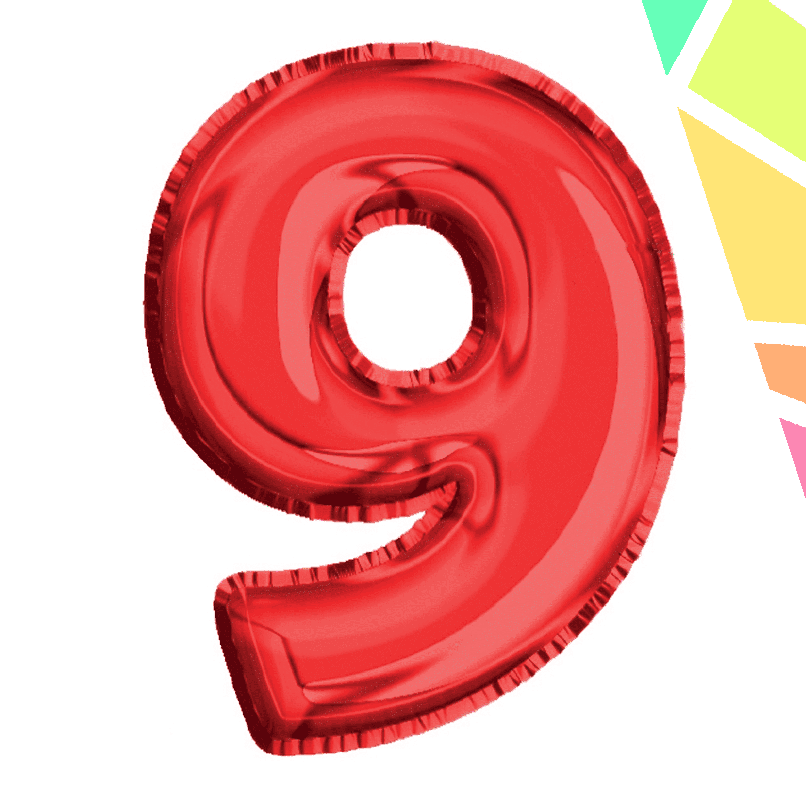 p1439 Balon, folie aluminiu, rosu, cifra 9, 40 cm - imagine 1