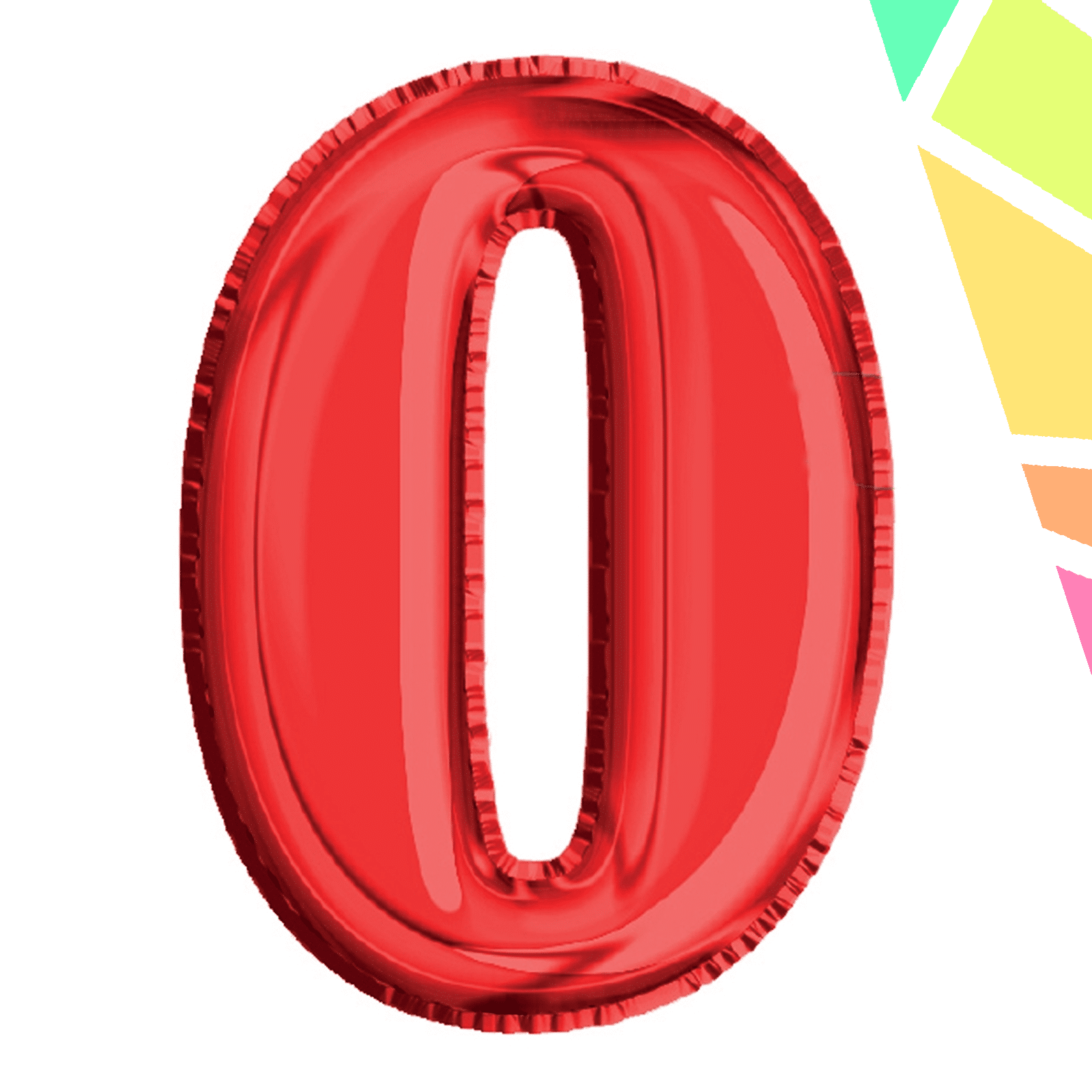 p1448 Balon, folie aluminiu, rosu, cifra 0, 40 cm - imagine 1