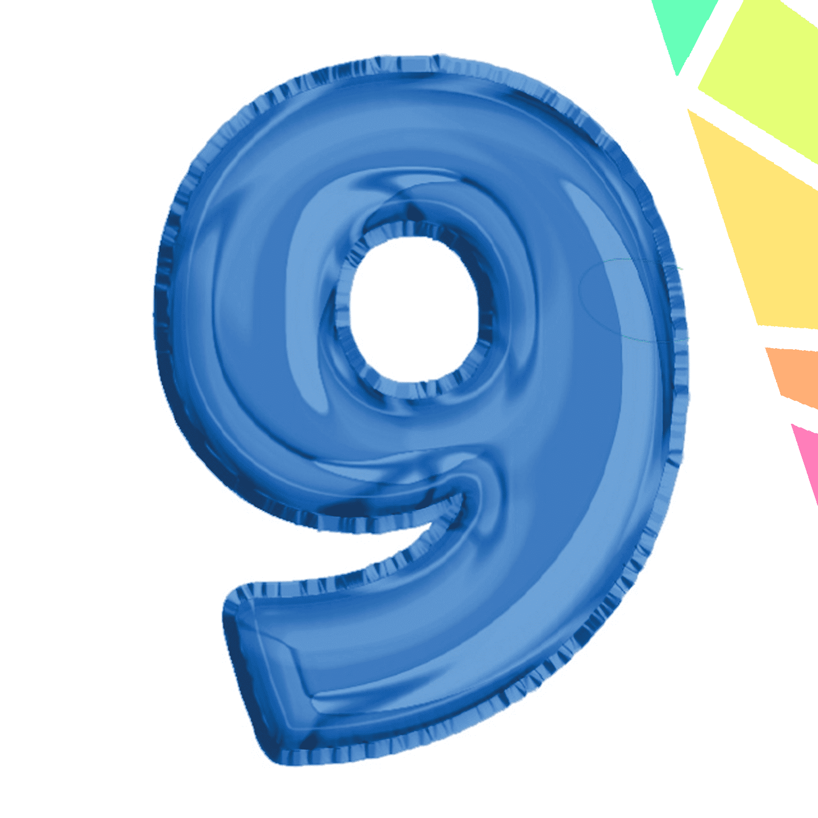 p1455 Balon, folie aluminiu, albastru, cifra 9, 40 cm - imagine 1