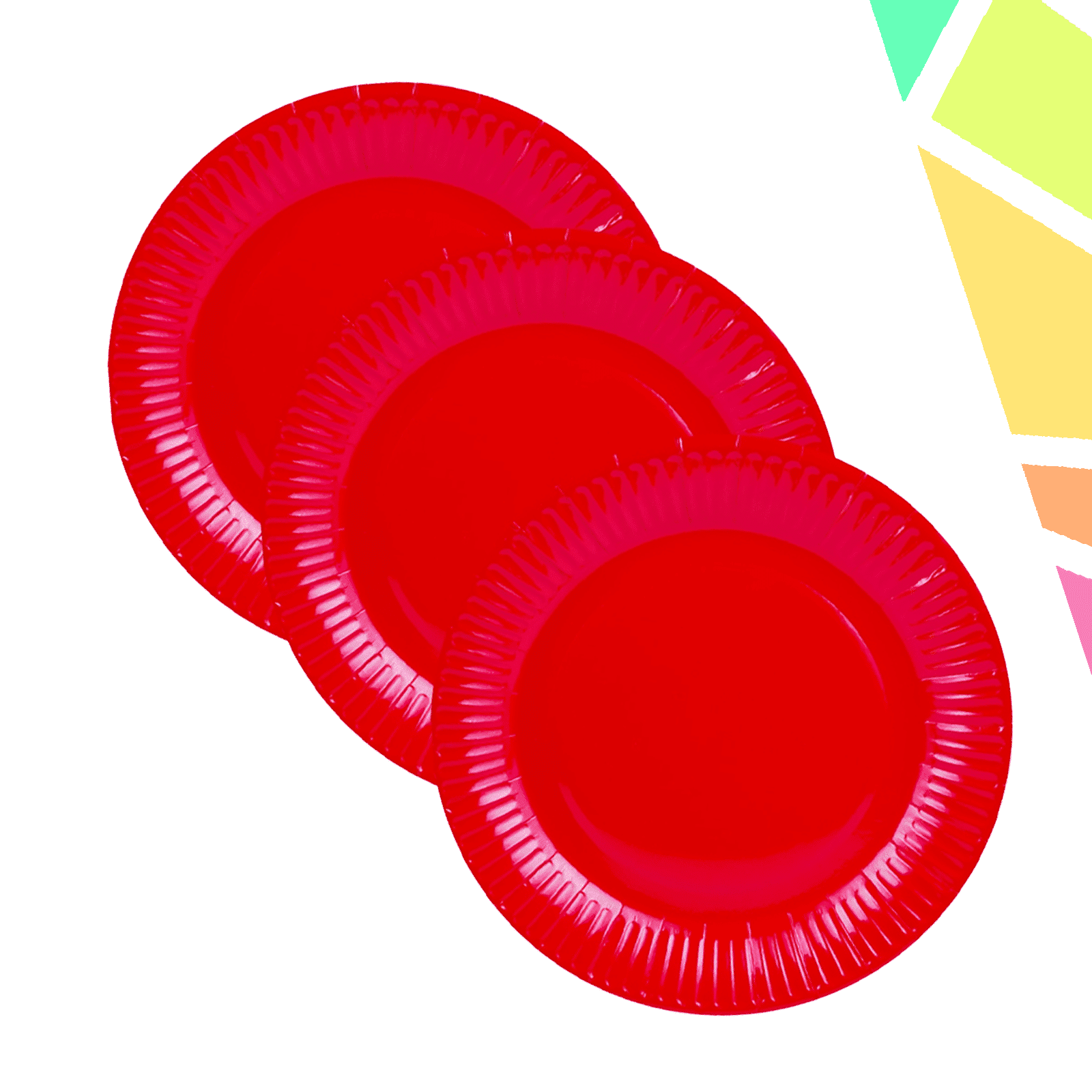 Farfurii carton pentru party, rosii, 18 cm, 10 buc/set - imagine 1