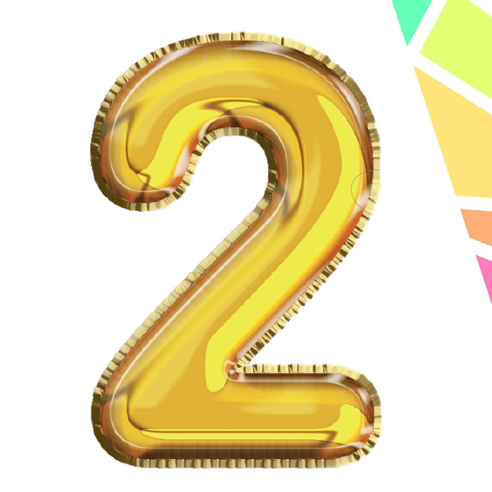 p1519 Balon, folie aluminiu, auriu, cifra 2, 81 cm - imagine 1