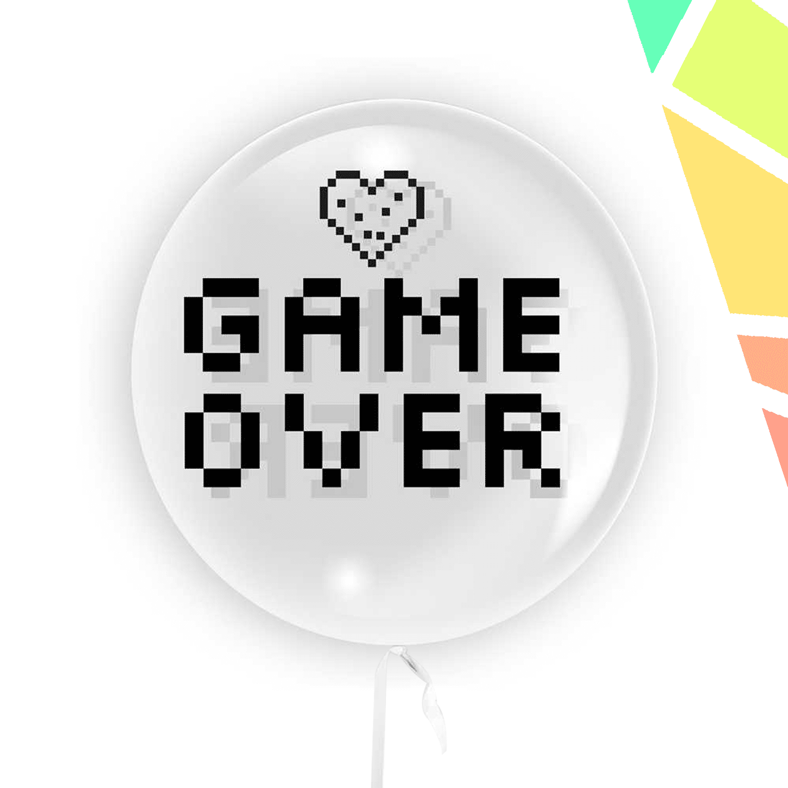 Balon transparent 45 cm - Game Over - TUBAN - imagine 1