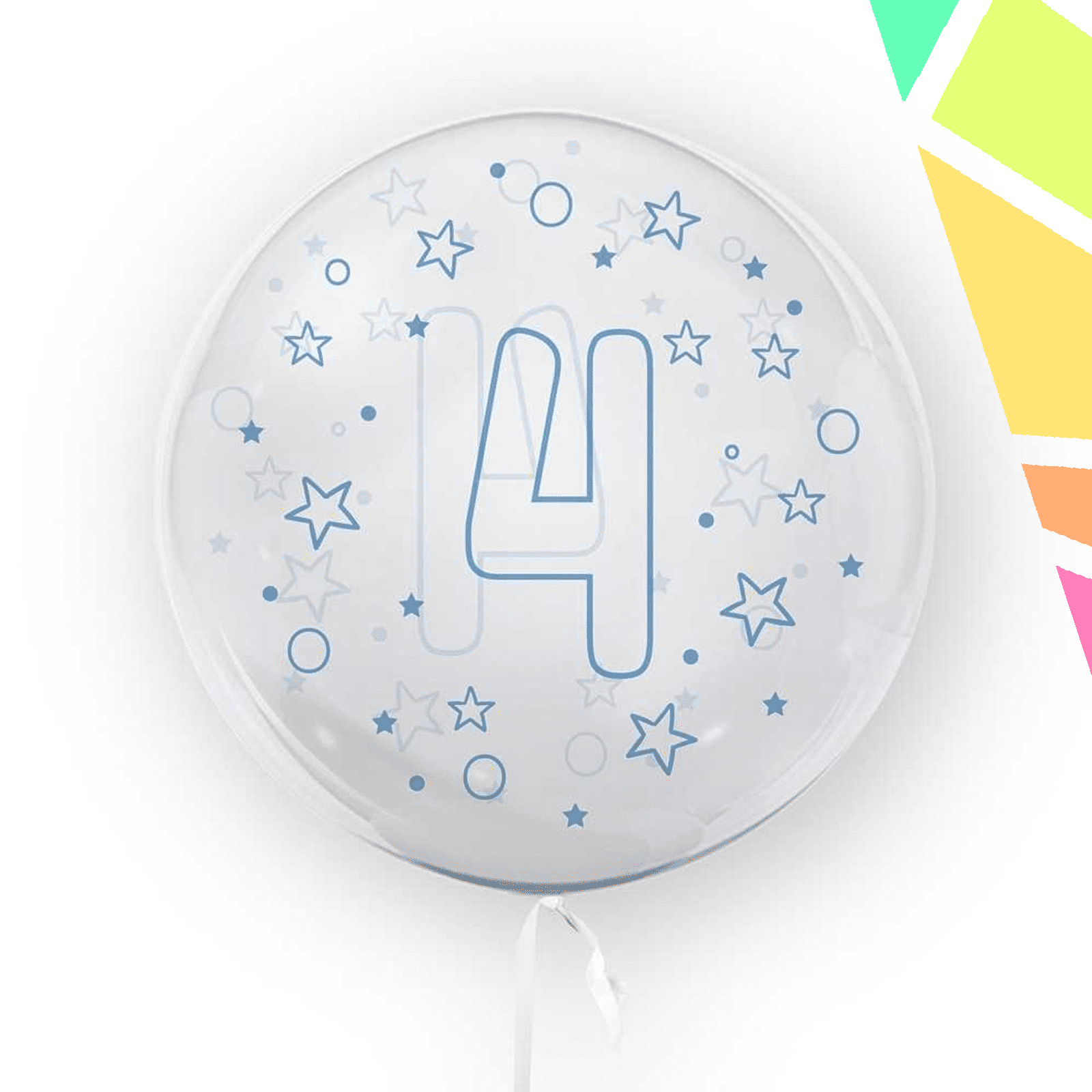 Balon transparent, 45 cm - cifra 4, Albastru - TUBAN - imagine 1