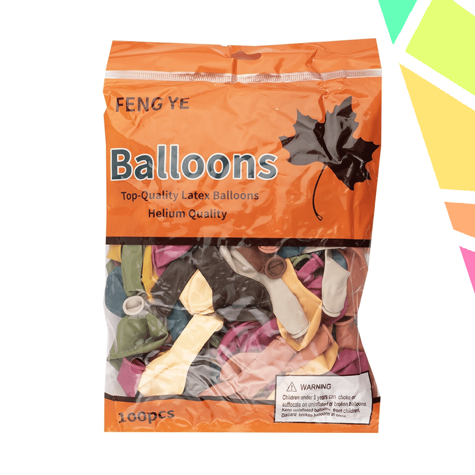 Baloane 1 g, Multicolore, culori mate, 100 buc/set - imagine 1