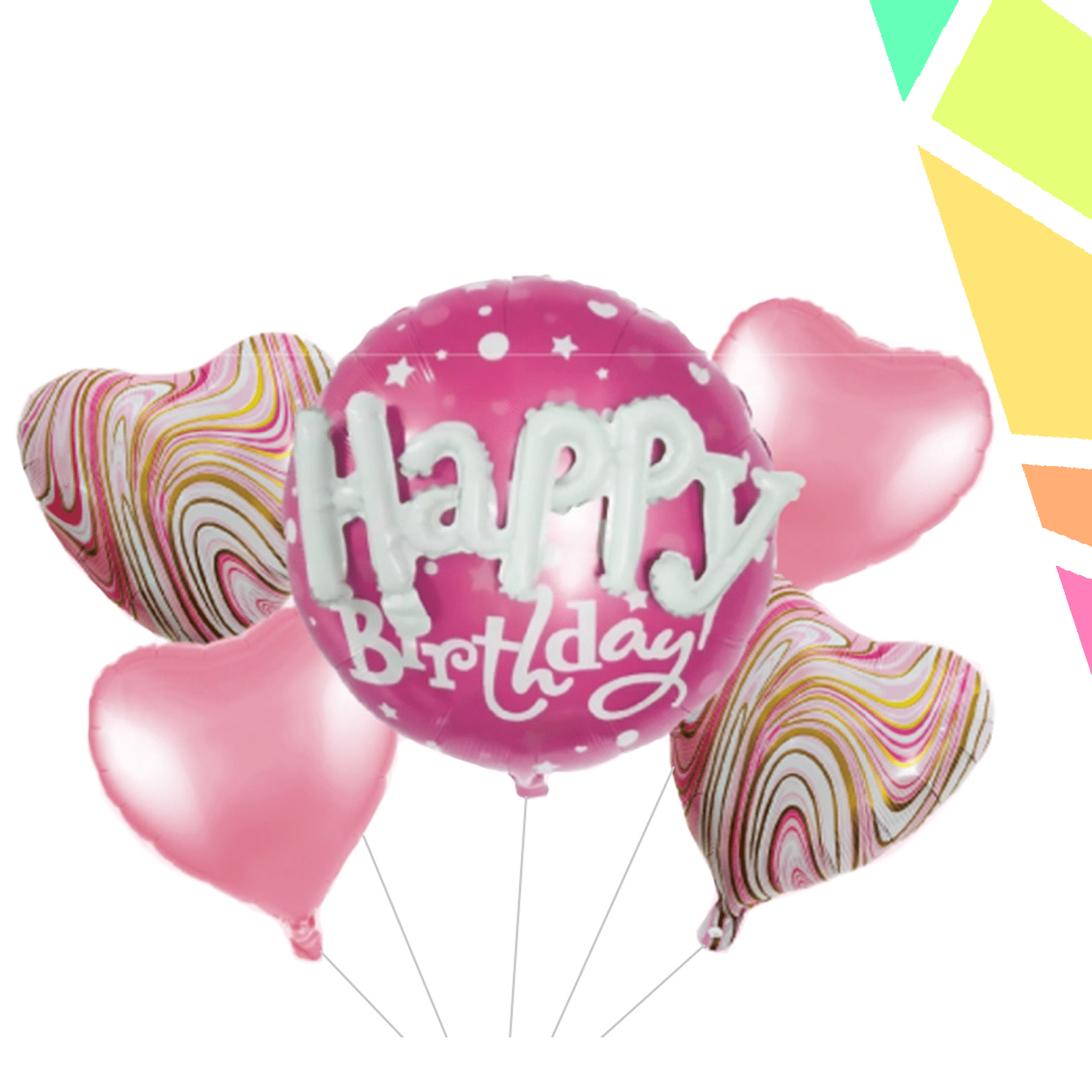 Balon, folie aluminiu, Happy birthday, roz - imagine 1
