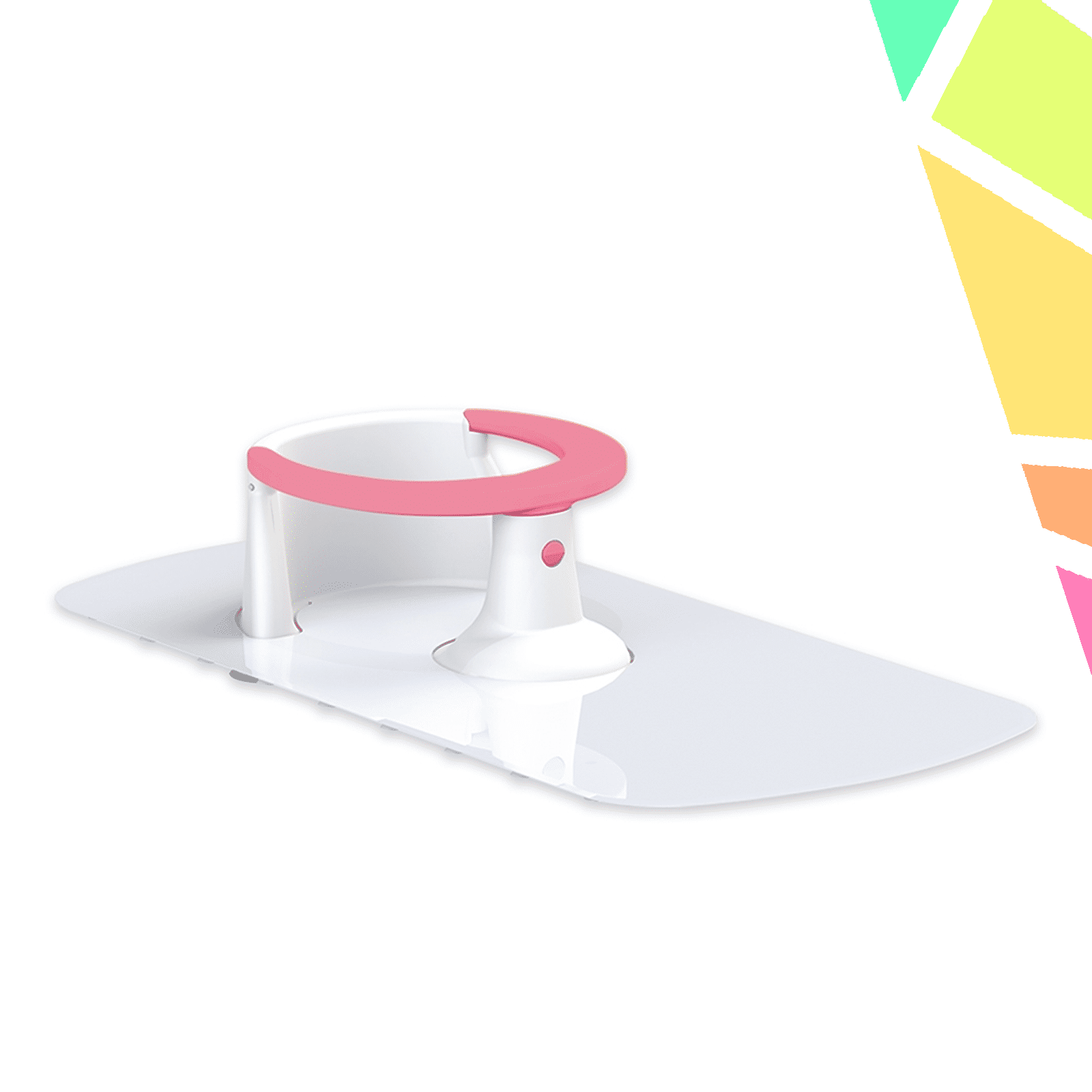 p1651 Suport bebelusi pentru baie + covoras antiderapant, Roz, 16.5x80x38 cm - Dolu - imagine 1