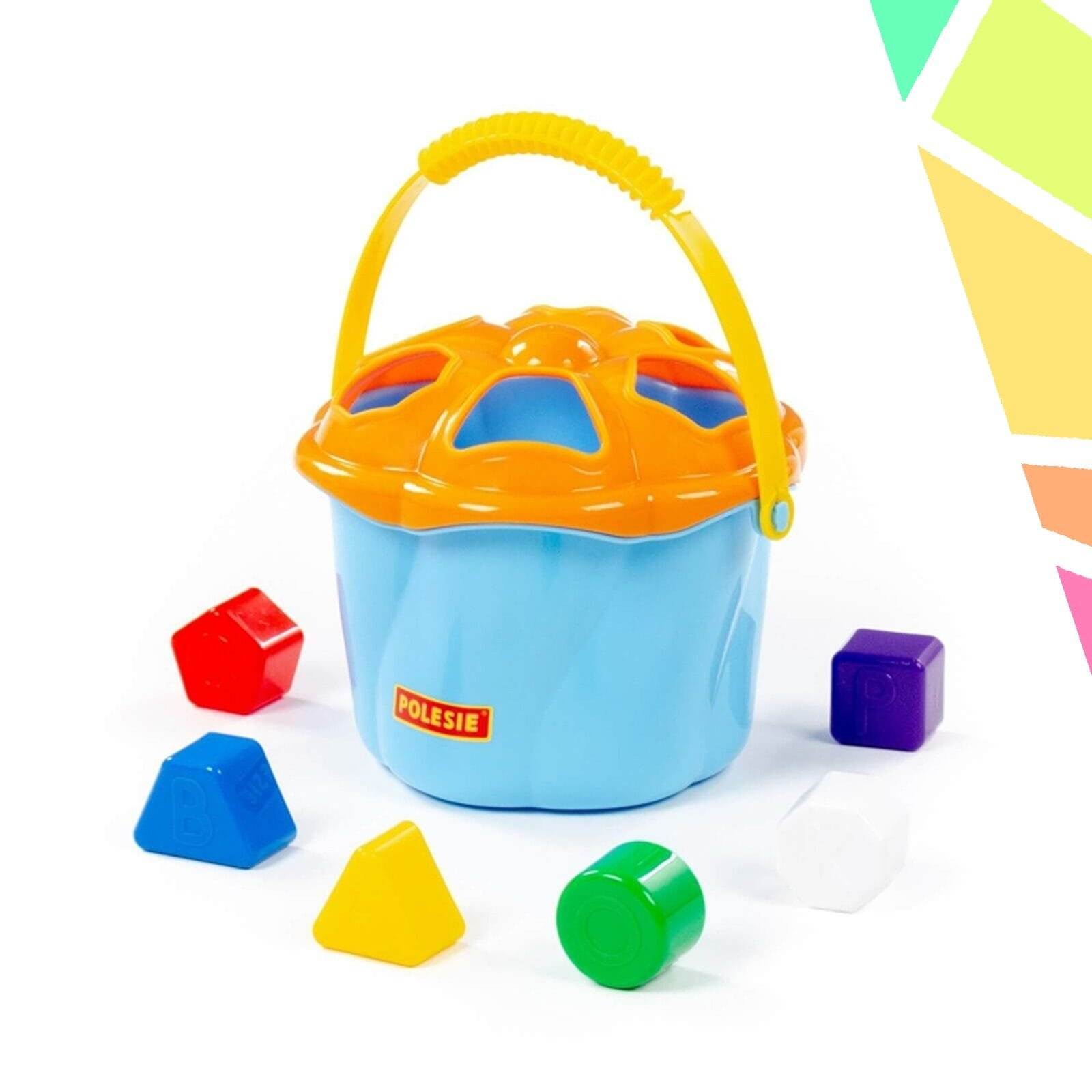 p2101 Galetusa albastra cu forme de sortare, 6 buc/set, 17.5x15.7x14 cm, Polesie - imagine 1