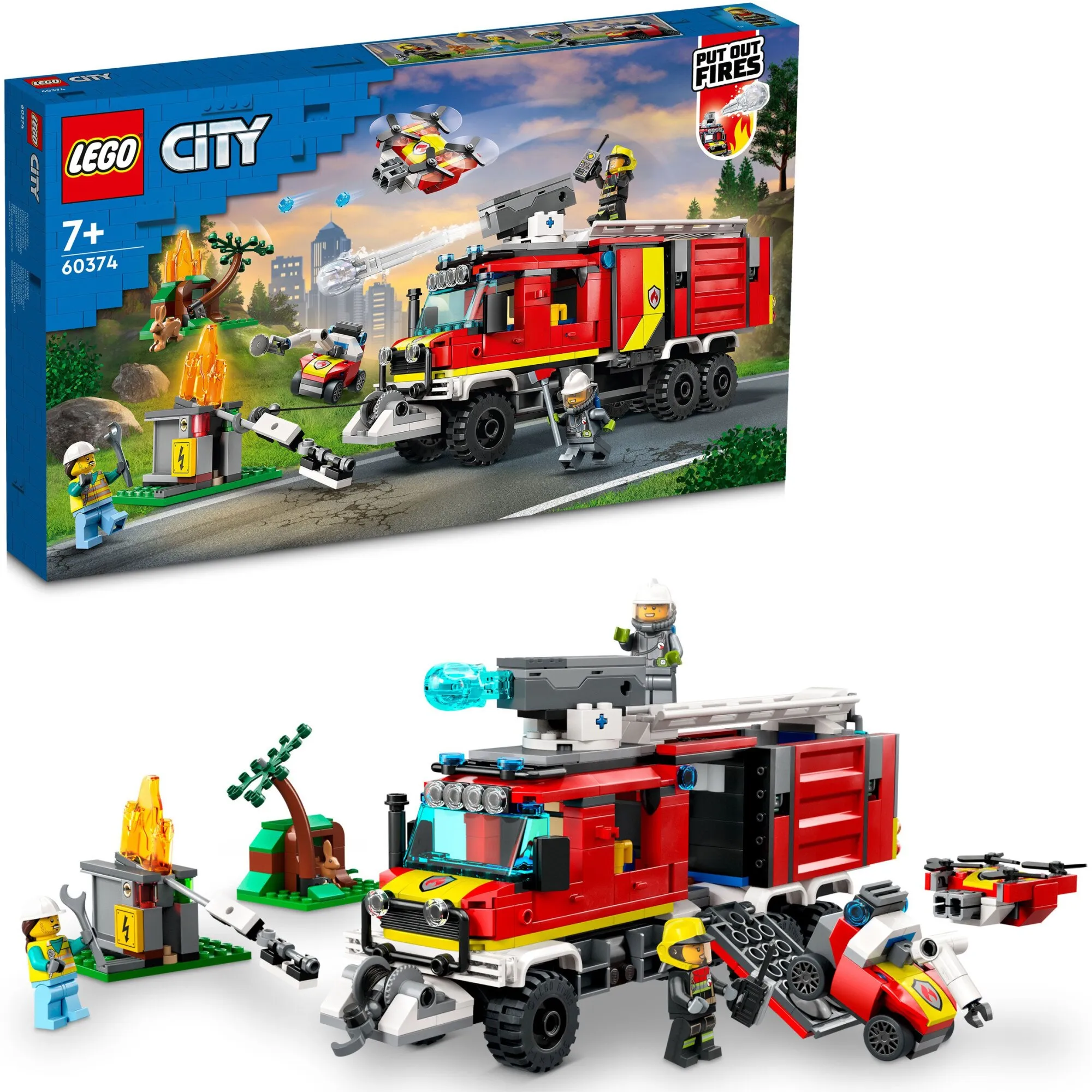 LEGO® City - Masina unitatii de pompieri 60374, 502 piese - imagine 1