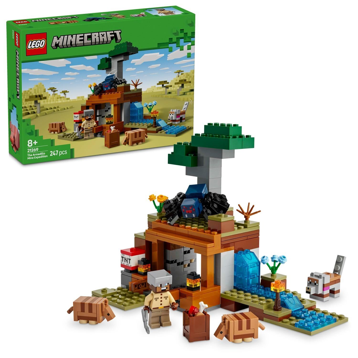 LEGO® Minecraft™ - Expeditia de minerit cu Tatu 21269, 247 piese - imagine 1