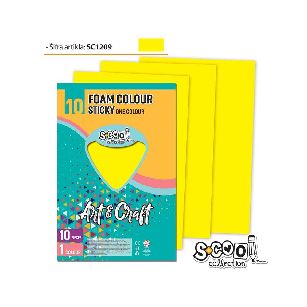 Hartie buretata, adeziva, galbena, 10 buc/set, 20x30 cm - S-COOL - imagine 1