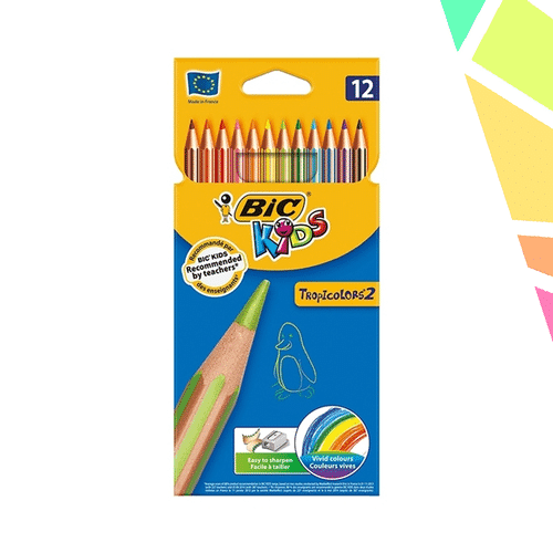 Creioane colorate Tropicolors set 12 - BIC - imagine 1
