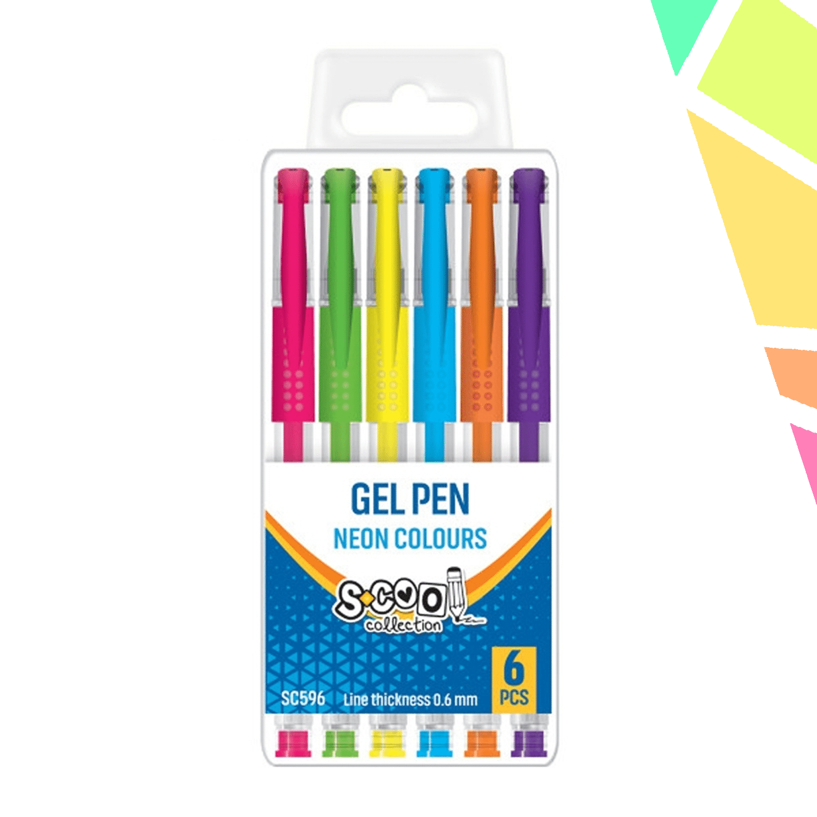 Pix cu gel, neon, 6 buc/cutie - S-COOL - imagine 1