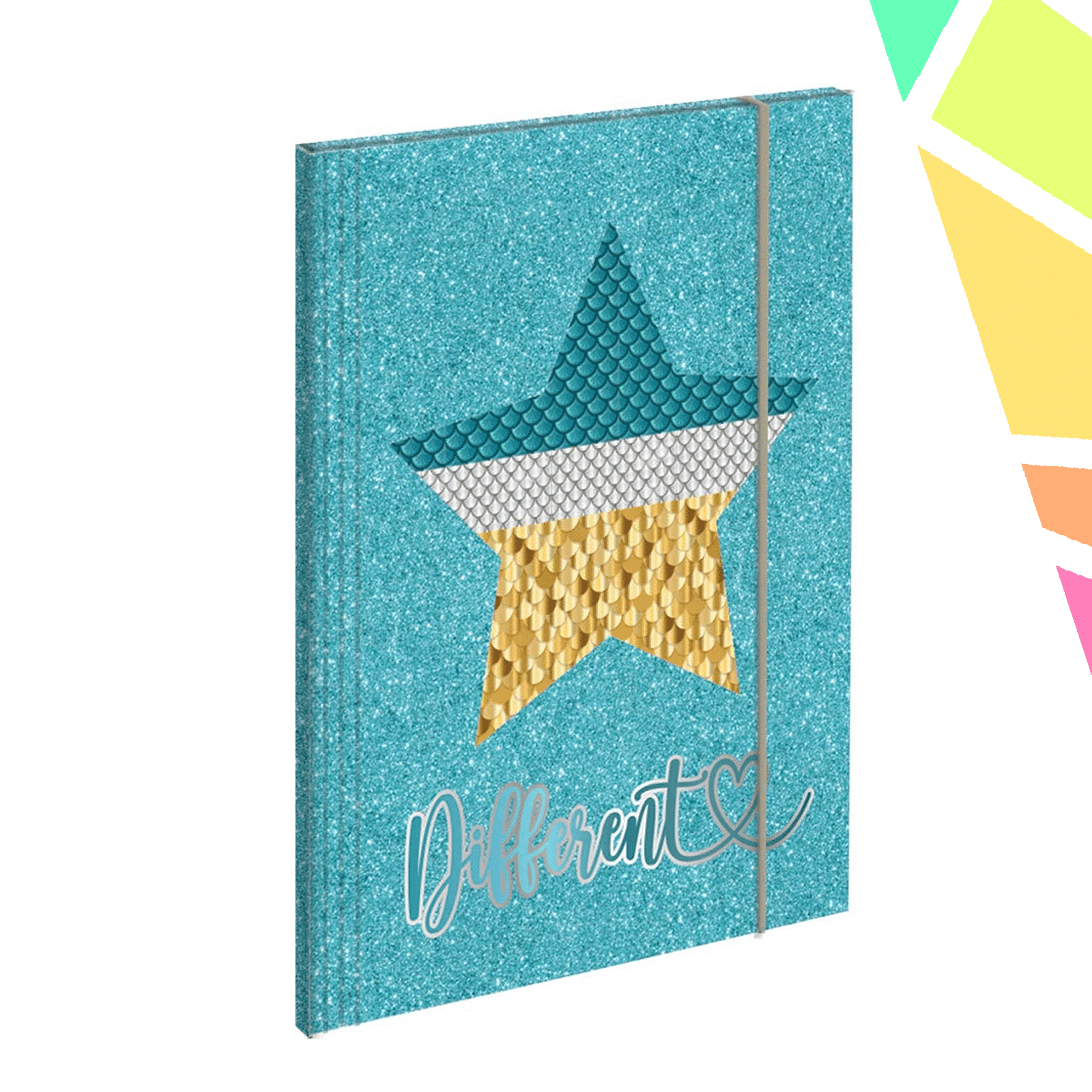 Mapa premium, efect holografic, Star, inchidere cu elastic 23.5x31.5 cm S-COOL - imagine 1