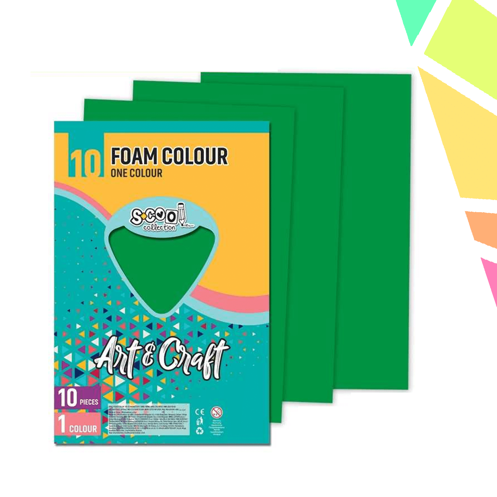 Hartie Buretata, Verde, 10buc/Set, 20x30 Cm - S-COOL - imagine 1