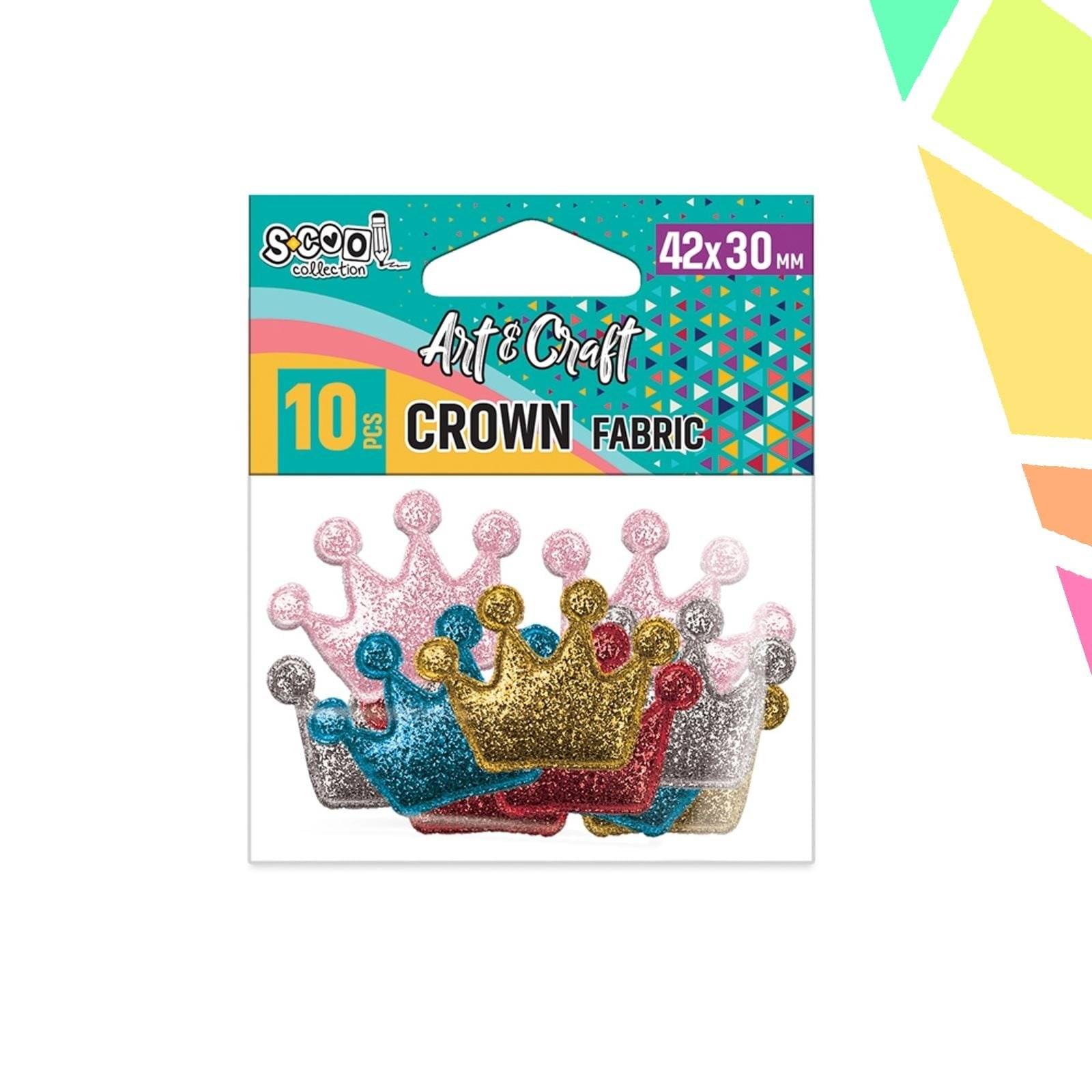 Accesorii craft, coronite material textil, 42x30 mm, 10 buc/set - S-COOL - imagine 1