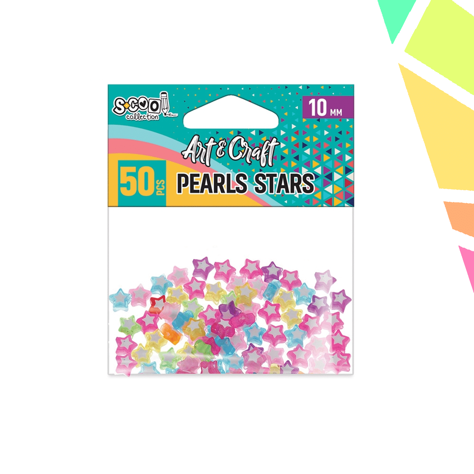 Accesorii craft, margele steluta, 10 mm, 50 buc/set - S-COOL - imagine 1