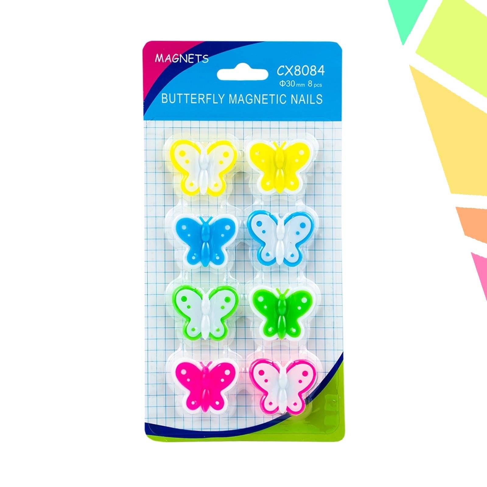 Magneti fluturas, 30mm, 8 buc/set - imagine 1