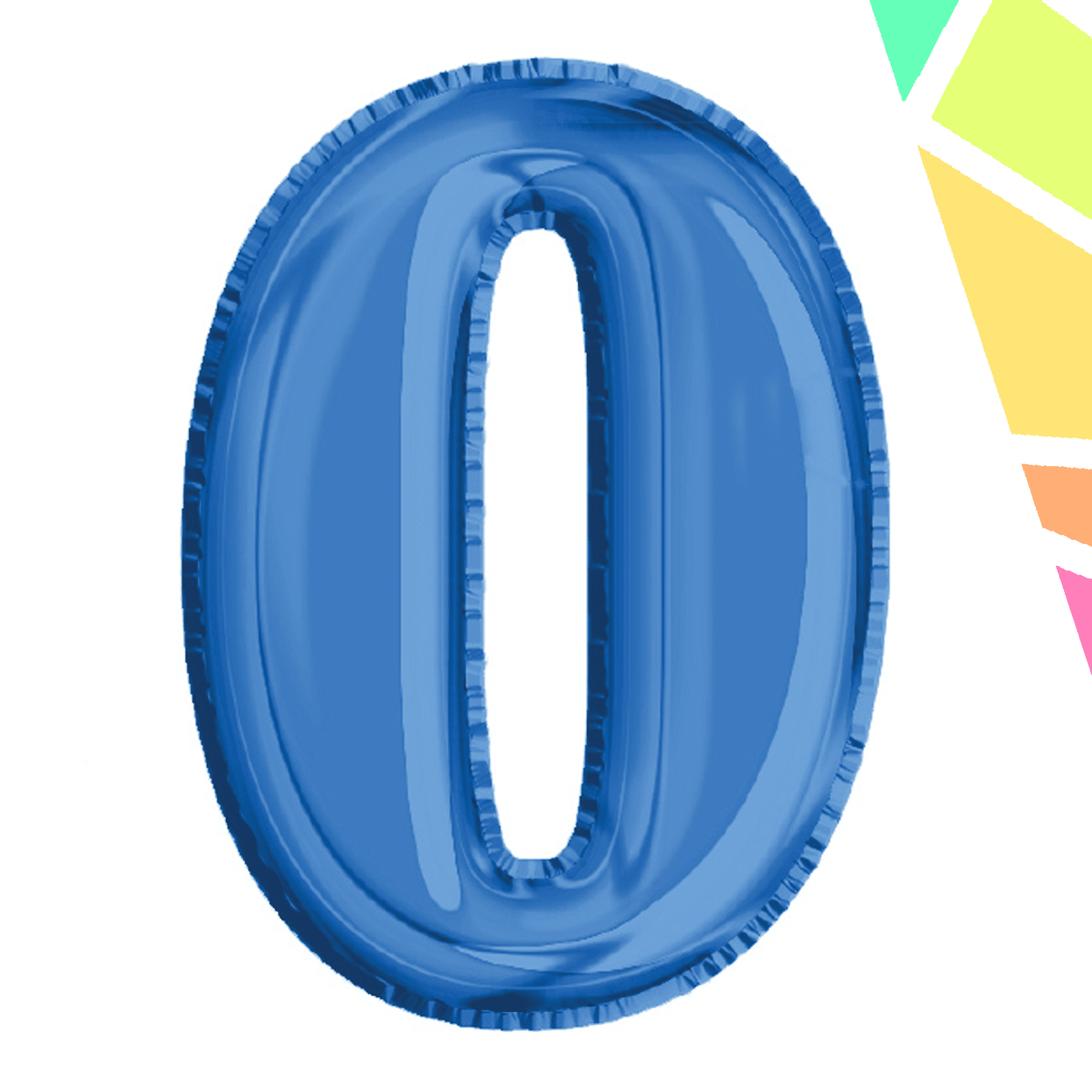 Balon, folie aluminiu, albastru, cifra 0, 40 cm - imagine 1