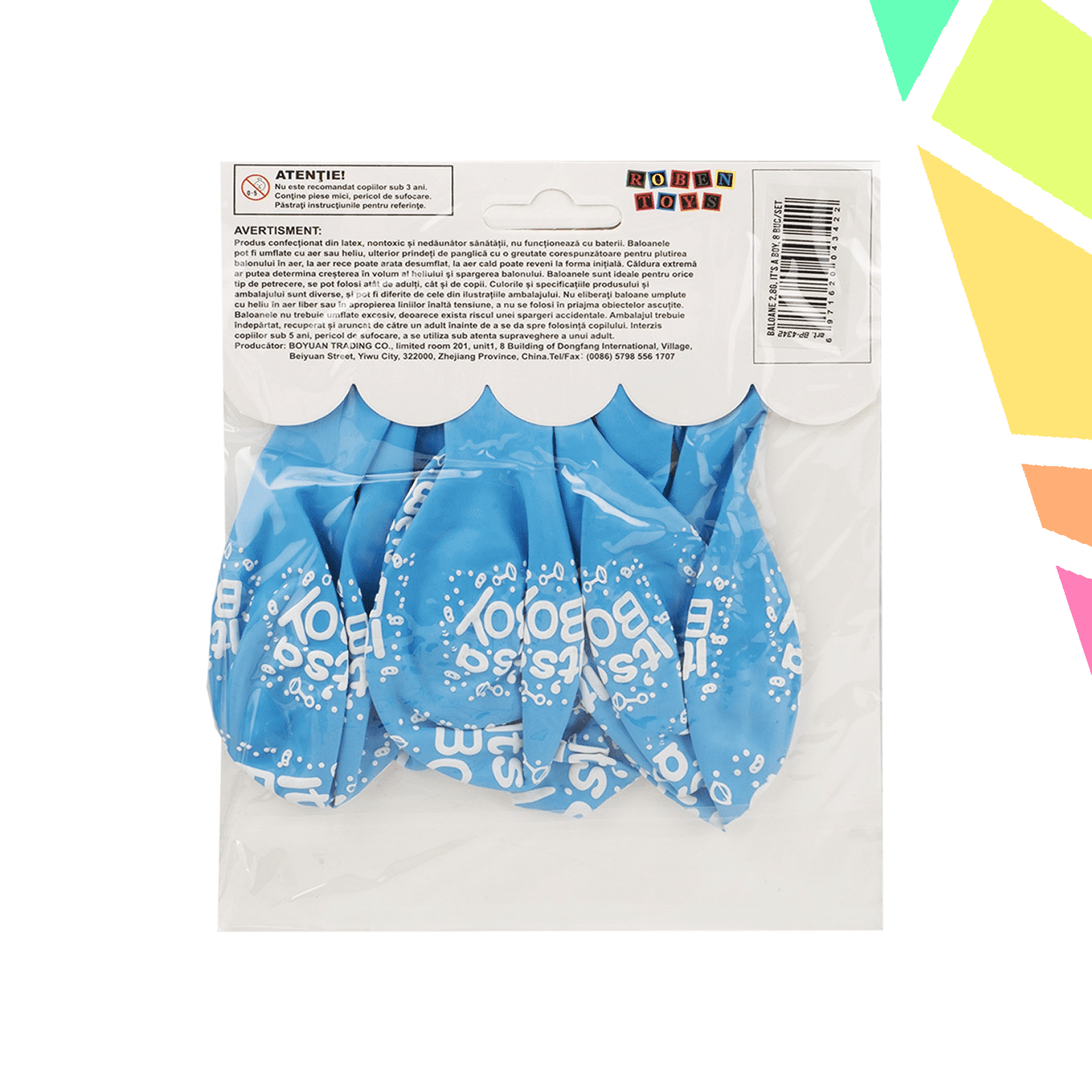 Baloane 2,8 g, It's a boy, 8 buc/set - imagine 1