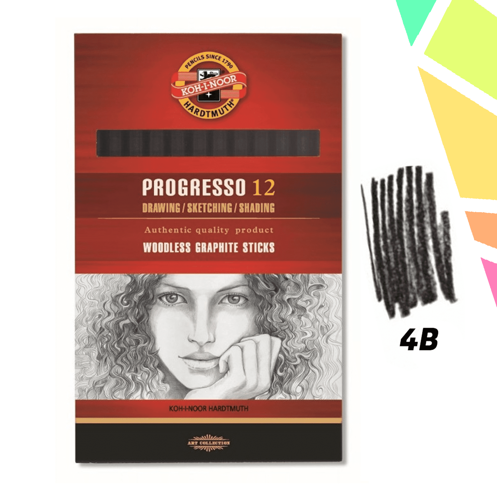 Creion Grafit fara lemn, Progresso, 4B - Koh-I-Noor - imagine 1